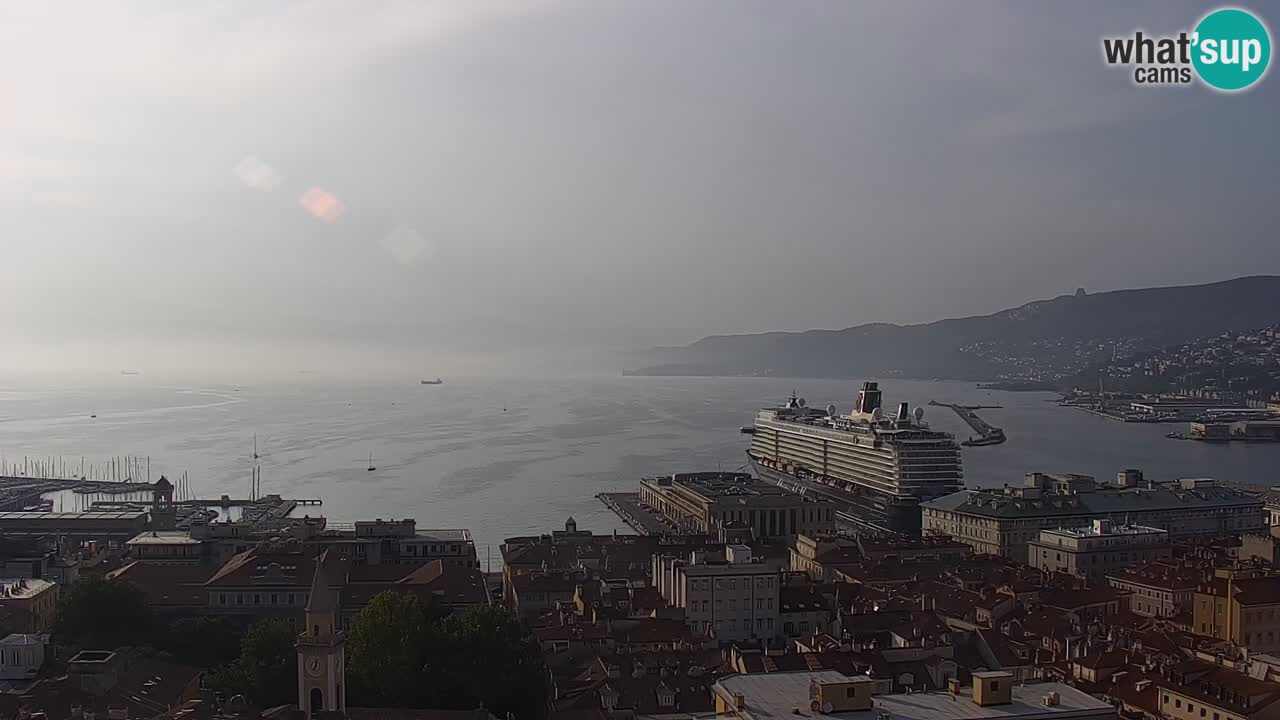 Live webcam Trieste – Panorama of the city, the Gulf, the maritime station and the Miramare castle
