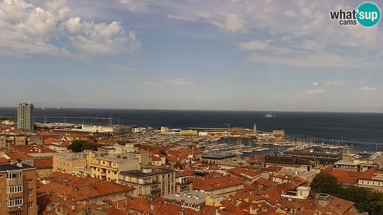 Webcam en direct Trieste, ville, golfe, port et château de Miramare