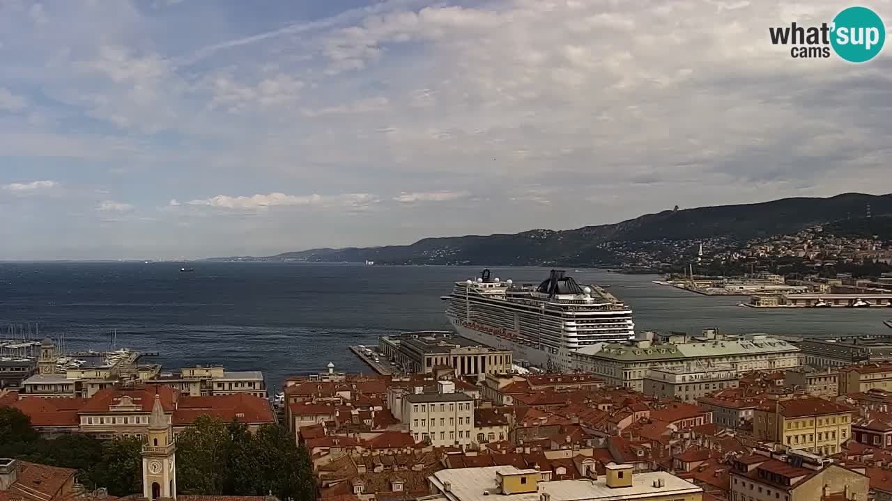 Live webcam Trieste – Panorama della città, del Golfo, stazione marittima e del castello di Miramare