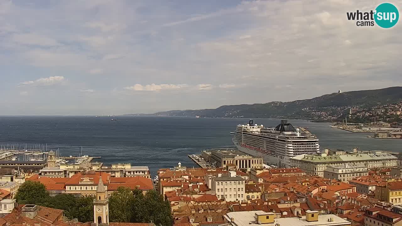 Live webcam Trieste – Panorama of the city, the Gulf, the maritime station and the Miramare castle