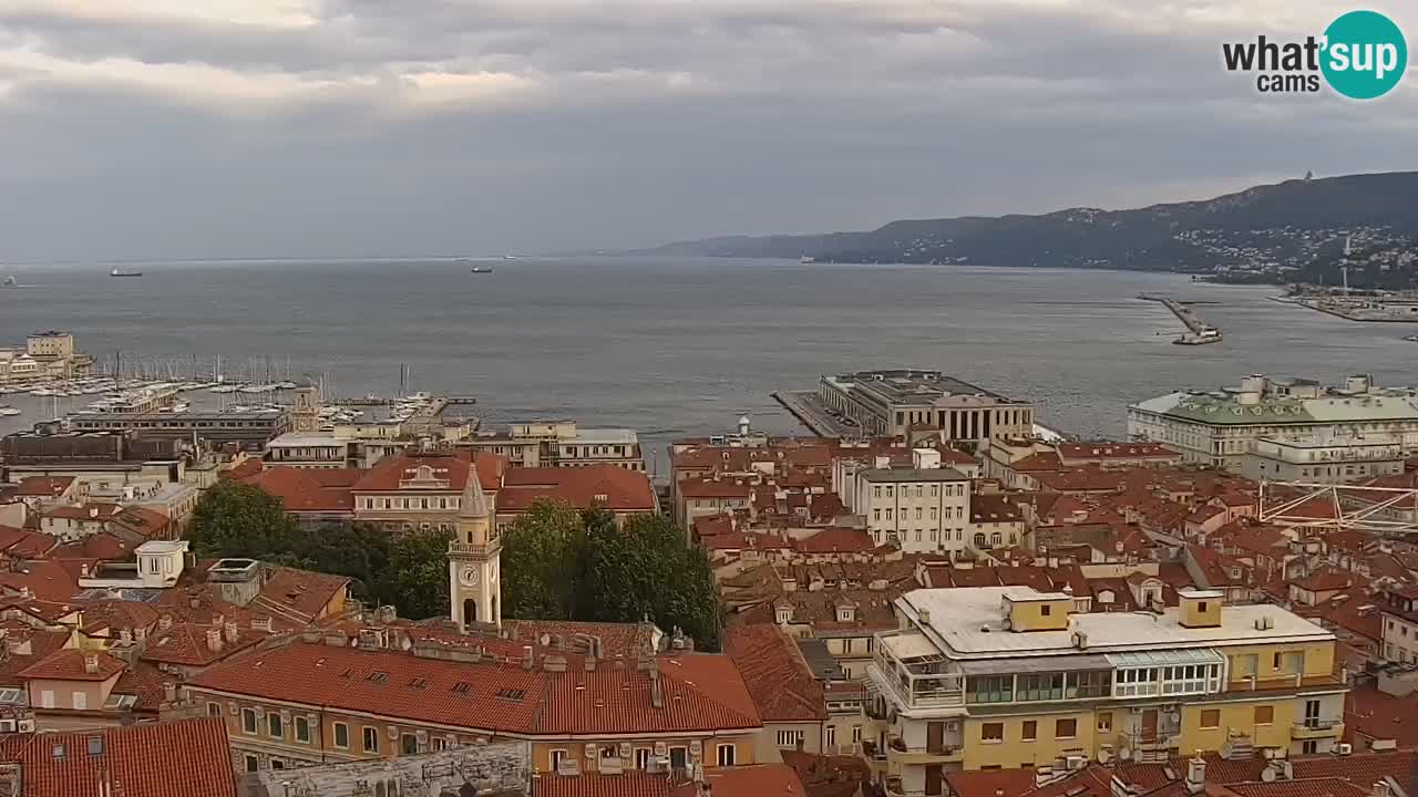 Live webcam Trieste – Panorama della città, del Golfo, stazione marittima e del castello di Miramare