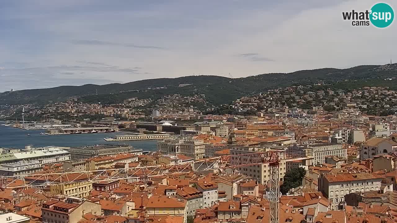 Webcam en direct Trieste, ville, golfe, port et château de Miramare