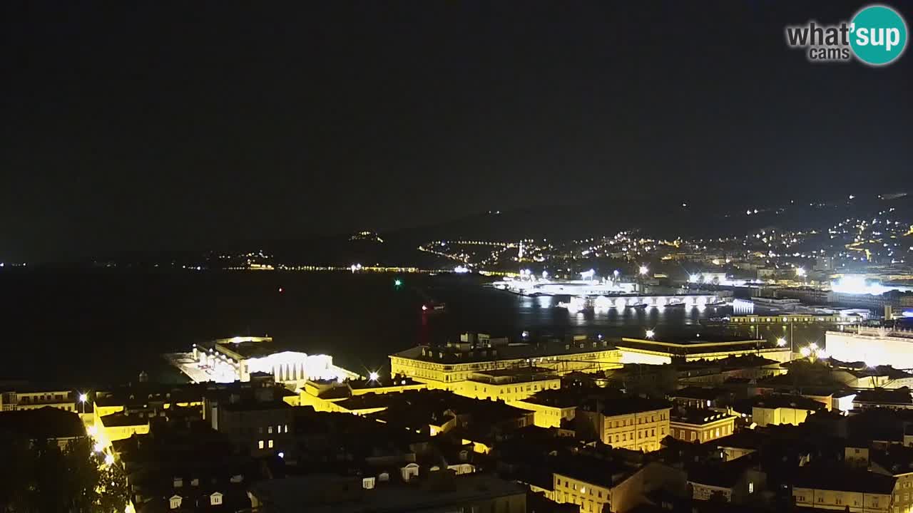 Webcam en vivo Trieste, ciudad, golfo, puerto y castillo de Miramare