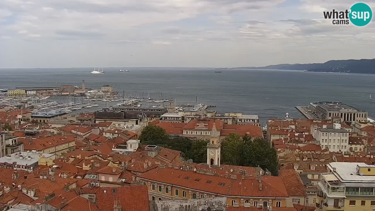 Webcam en vivo Trieste, ciudad, golfo, puerto y castillo de Miramare