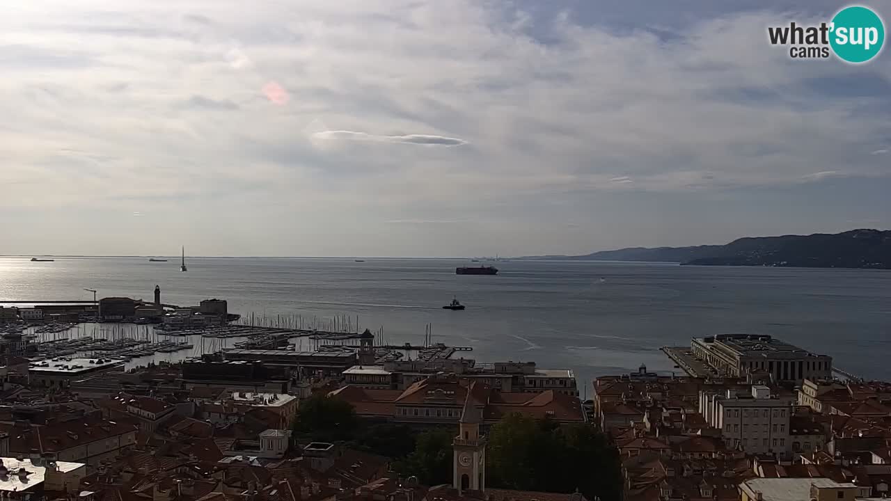 Webcam en vivo Trieste, ciudad, golfo, puerto y castillo de Miramare