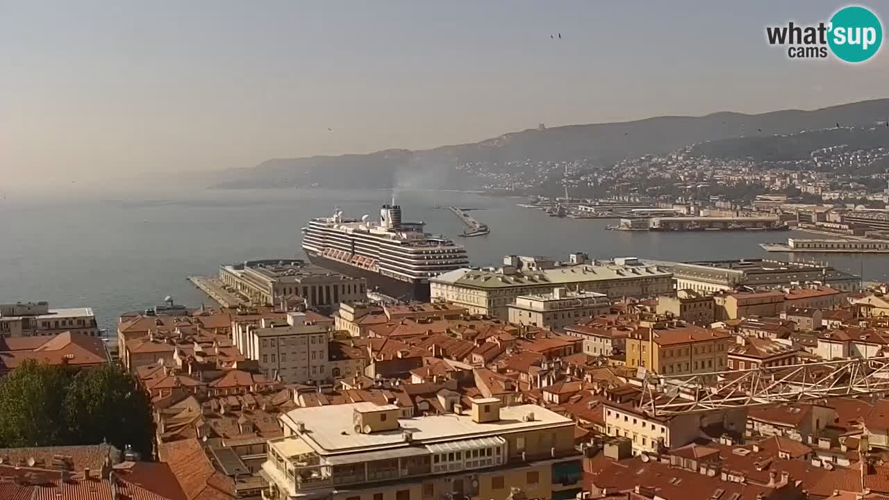 Live webcam Trieste – Panorama della città, del Golfo, stazione marittima e del castello di Miramare