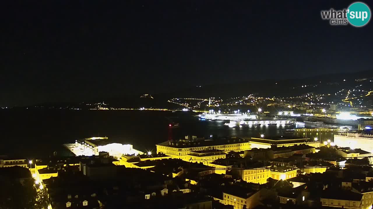Webcam en vivo Trieste, ciudad, golfo, puerto y castillo de Miramare