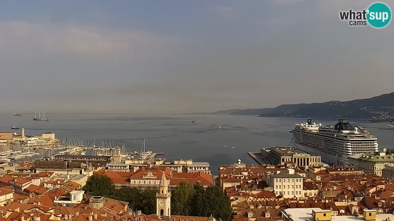 Webcam en vivo Trieste, ciudad, golfo, puerto y castillo de Miramare