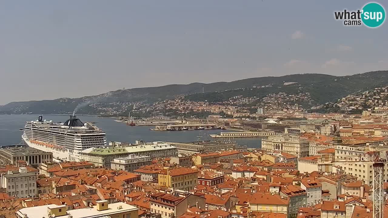 Live webcam Trieste – Panorama of the city, the Gulf, the maritime station and the Miramare castle
