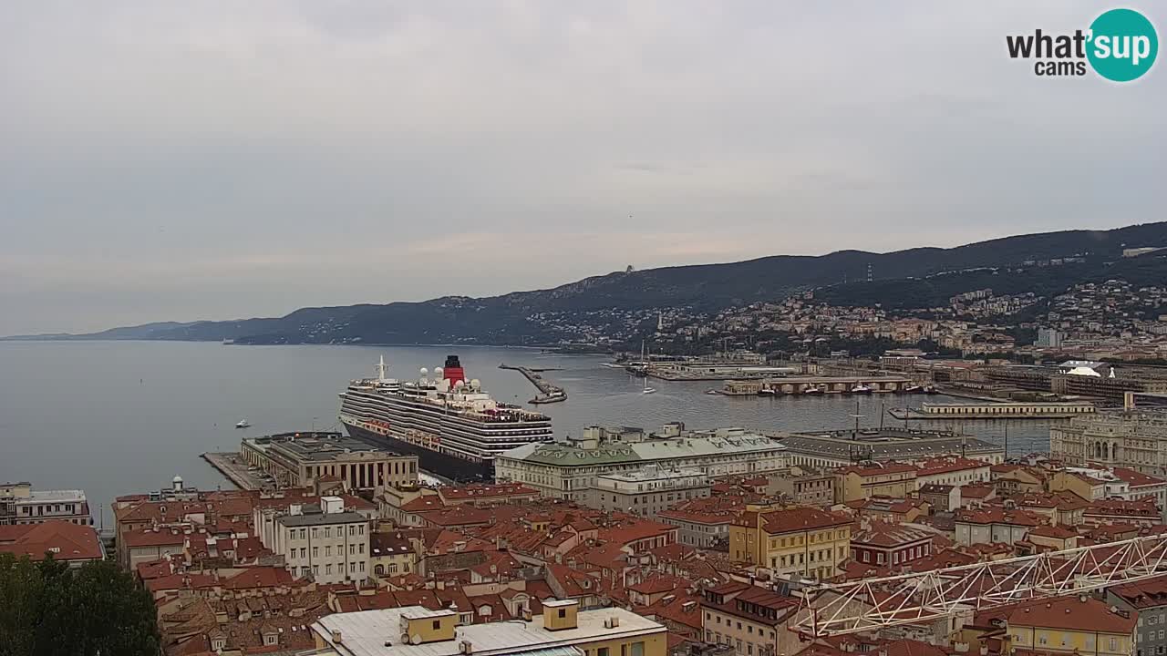 Live webcam Trieste – Panorama of the city, the Gulf, the maritime station and the Miramare castle
