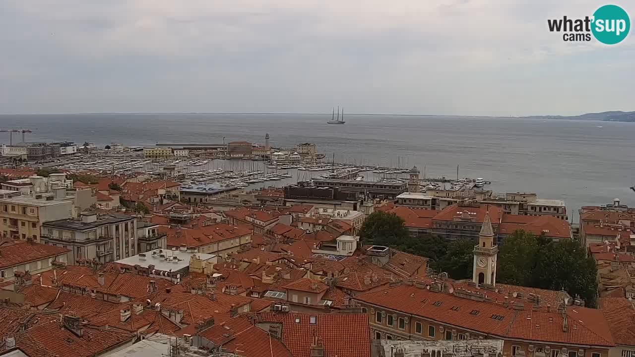 Webcam en vivo Trieste, ciudad, golfo, puerto y castillo de Miramare