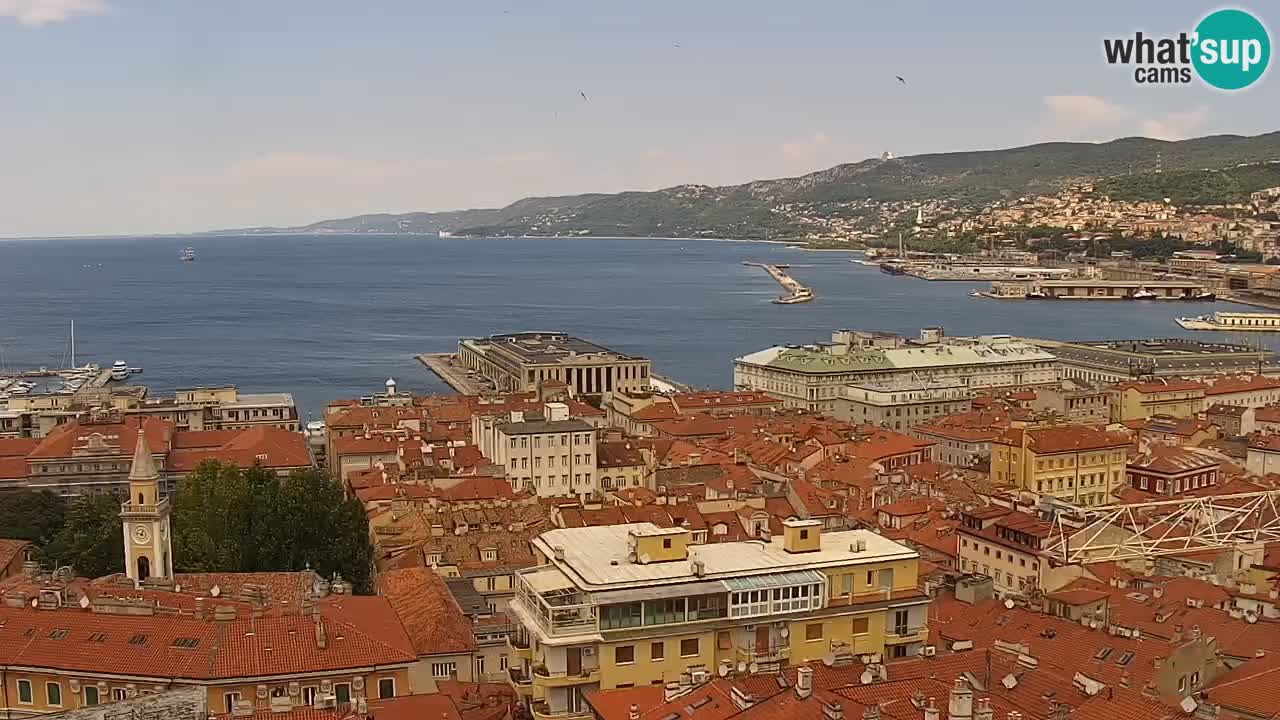 Live webcam Trieste – Panorama of the city, the Gulf, the maritime station and the Miramare castle