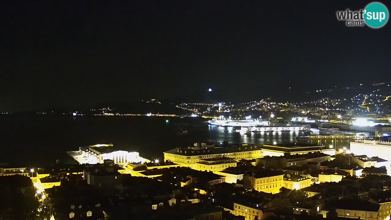 Webcam en direct Trieste, ville, golfe, port et château de Miramare