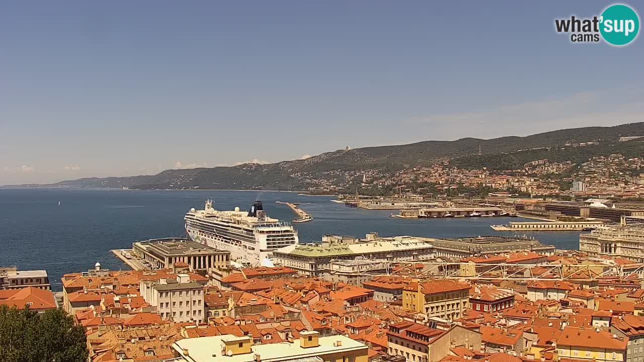 Webcam en vivo Trieste, ciudad, golfo, puerto y castillo de Miramare