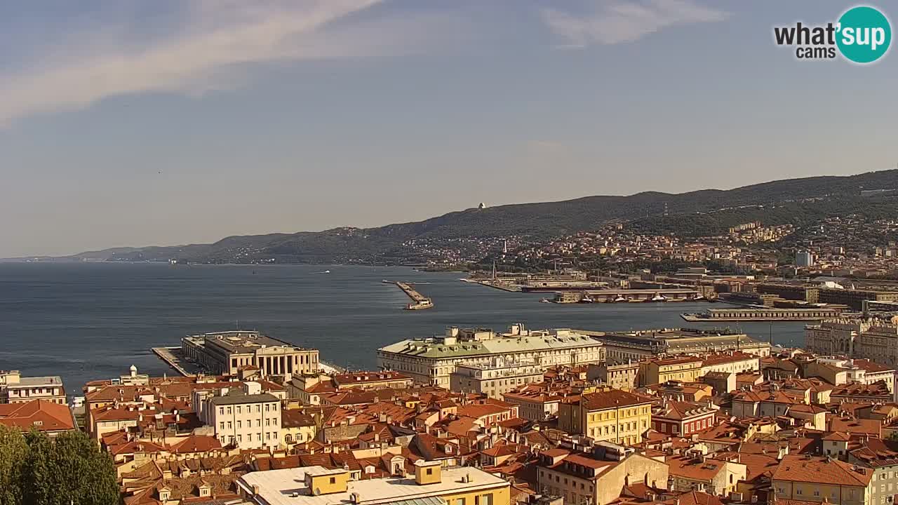 Live webcam Trieste – Panorama della città, del Golfo, stazione marittima e del castello di Miramare