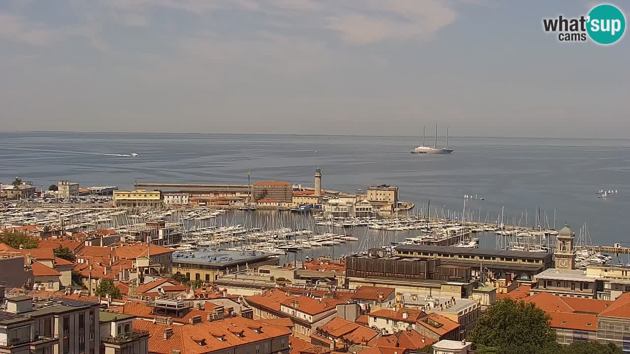 Webcam en vivo Trieste, ciudad, golfo, puerto y castillo de Miramare