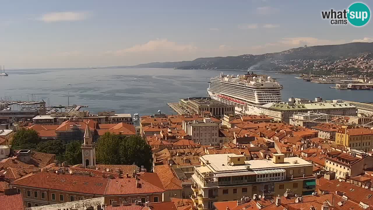 Webcam en direct Trieste, ville, golfe, port et château de Miramare