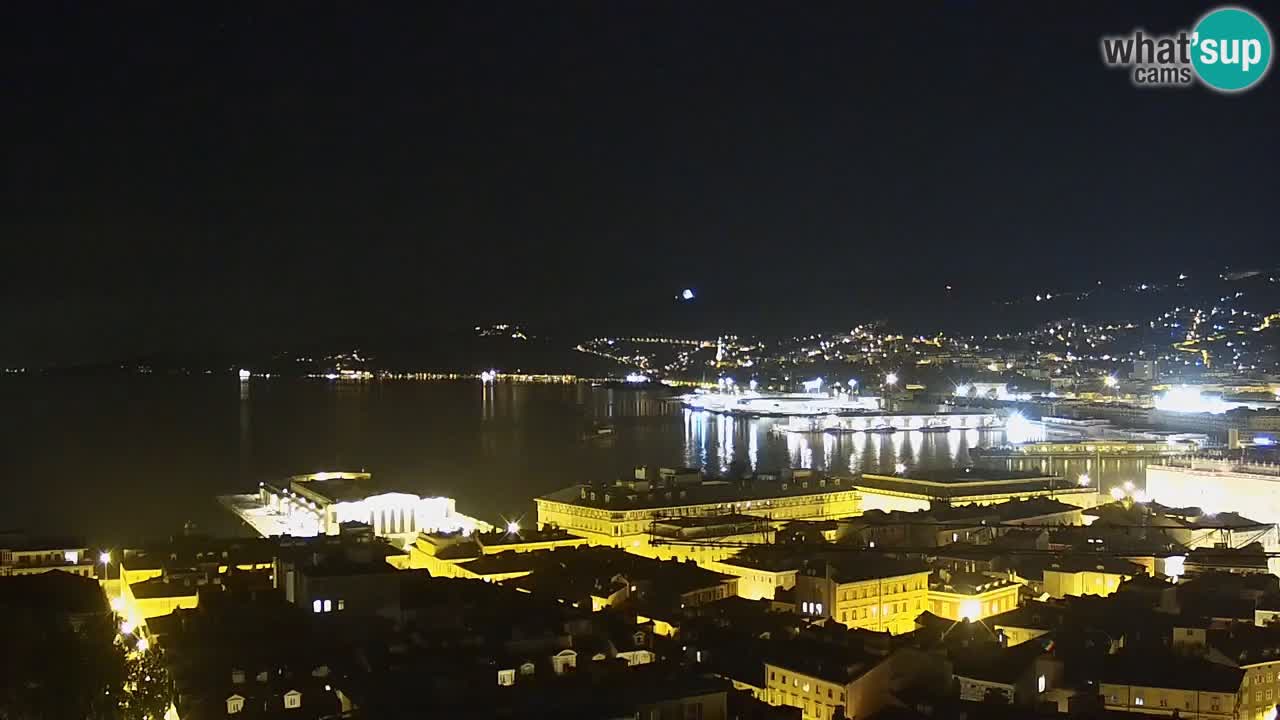 Webcam en direct Trieste, ville, golfe, port et château de Miramare