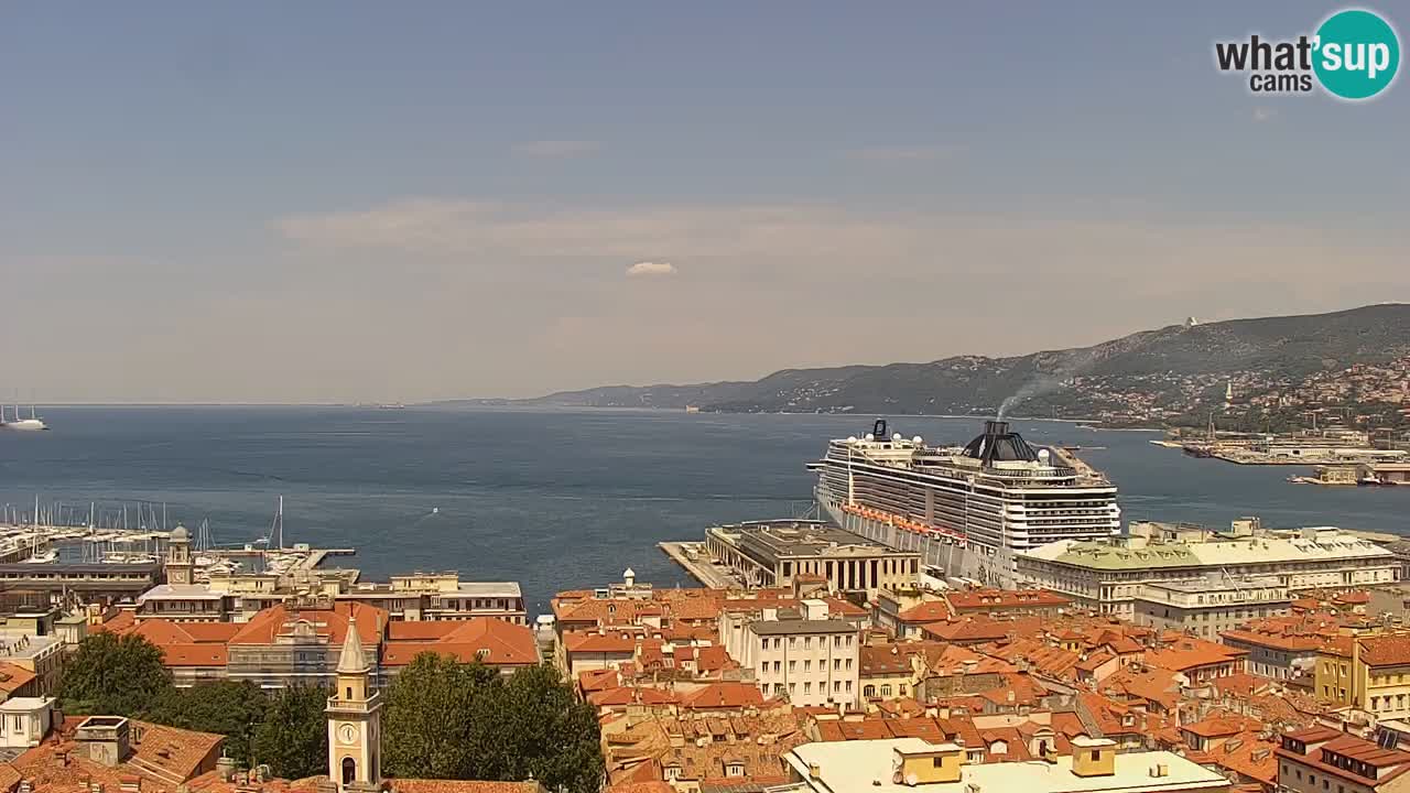 Live webcam Trieste – Panorama della città, del Golfo, stazione marittima e del castello di Miramare