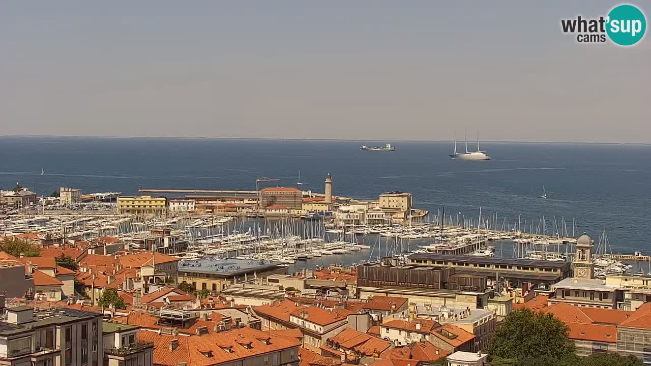 Live webcam Trieste – Panorama della città, del Golfo, stazione marittima e del castello di Miramare