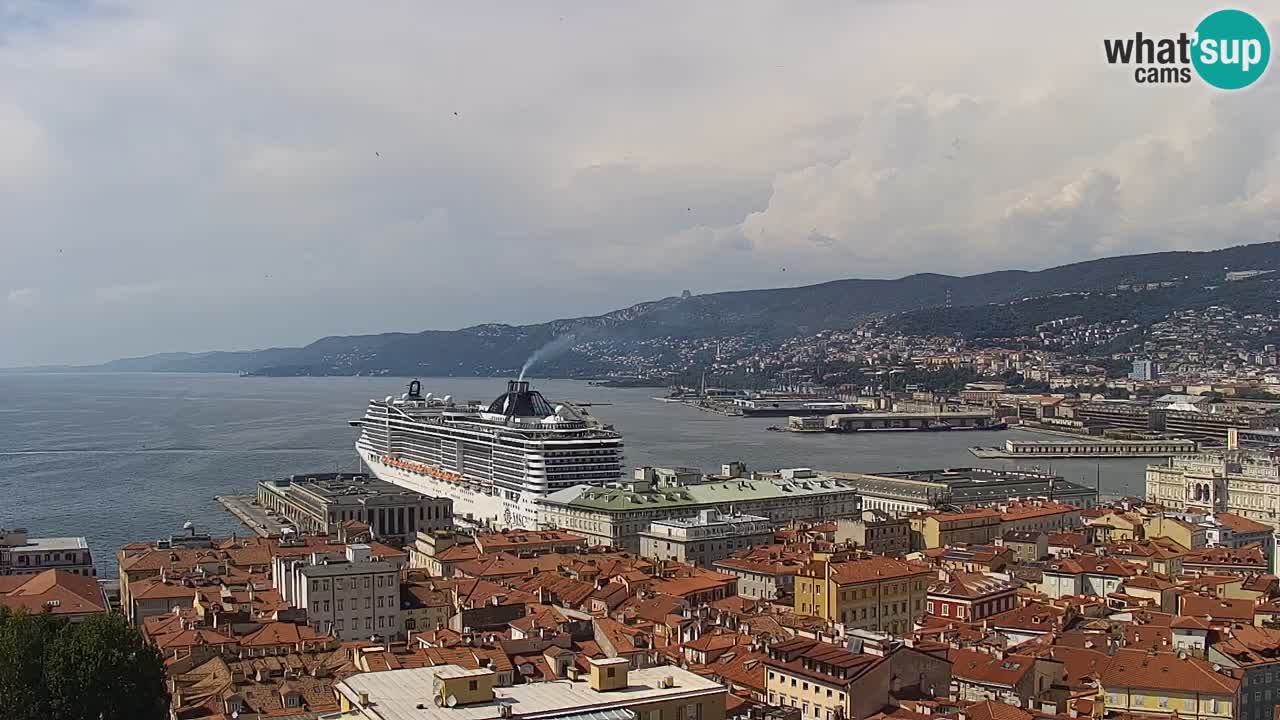 Webcam Trieste – View from sanctuary Monte Grisa
