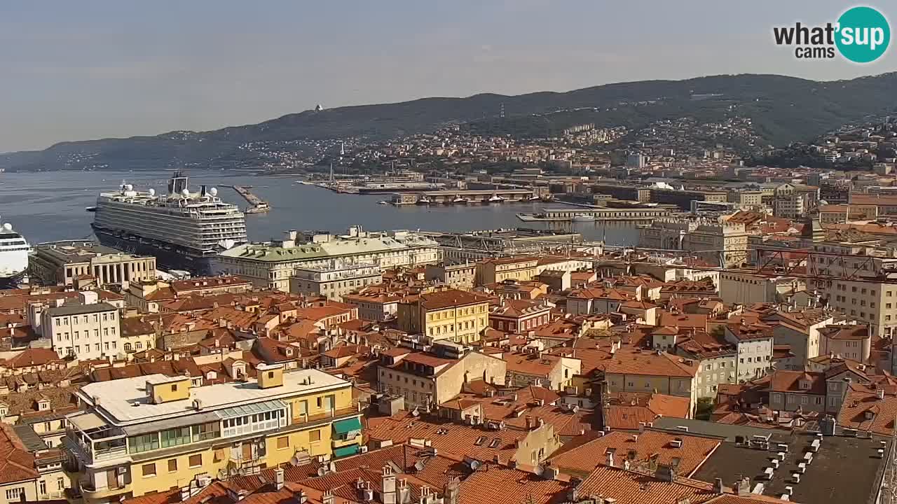 Live webcam Trieste – Panorama della città, del Golfo, stazione marittima e del castello di Miramare