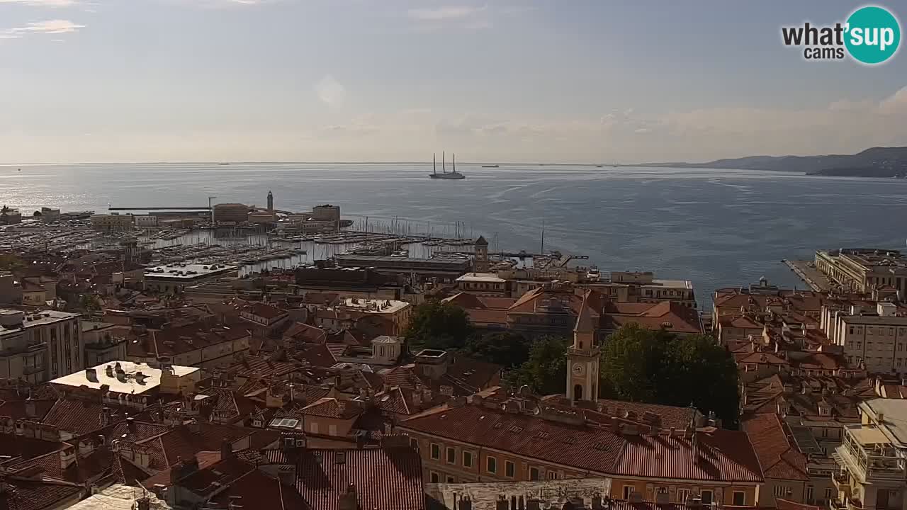 Webcam en direct Trieste, ville, golfe, port et château de Miramare