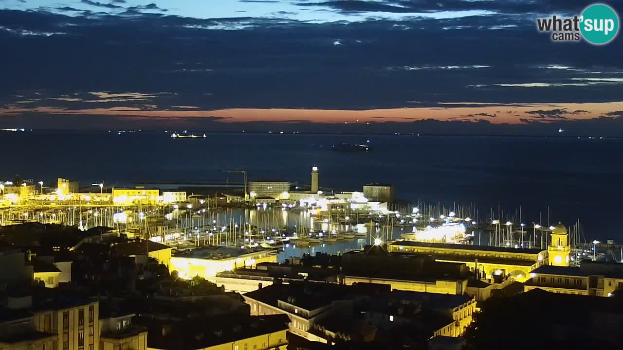 Live webcam Trieste – Panorama della città, del Golfo, stazione marittima e del castello di Miramare