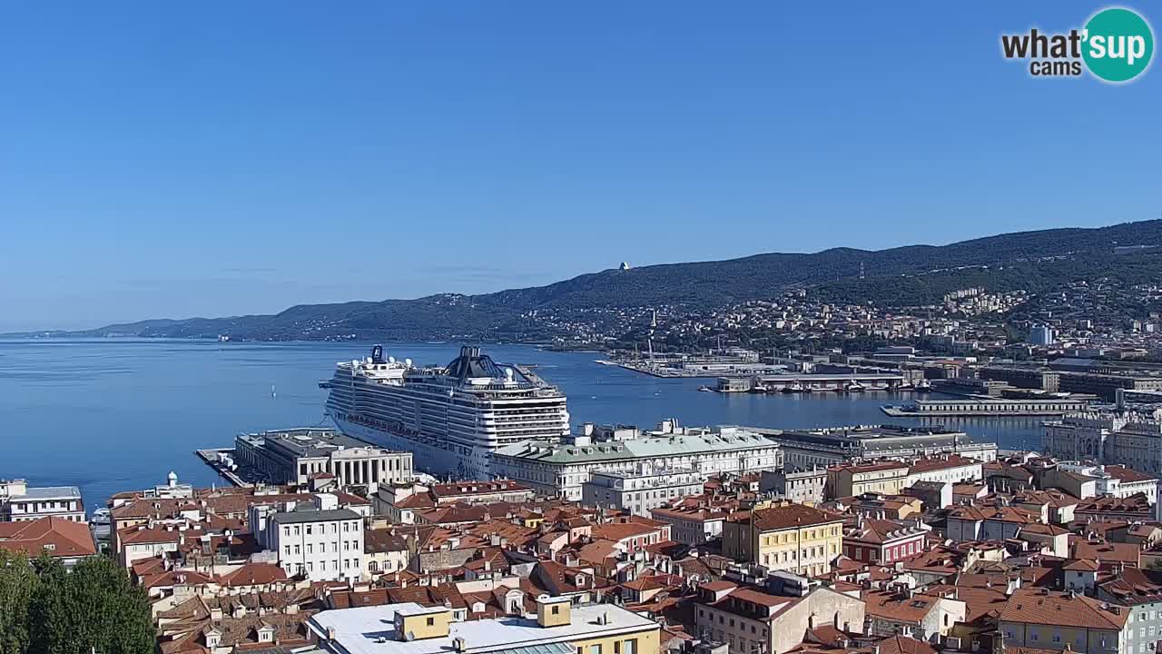 Live webcam Trieste – Panorama della città, del Golfo, stazione marittima e del castello di Miramare
