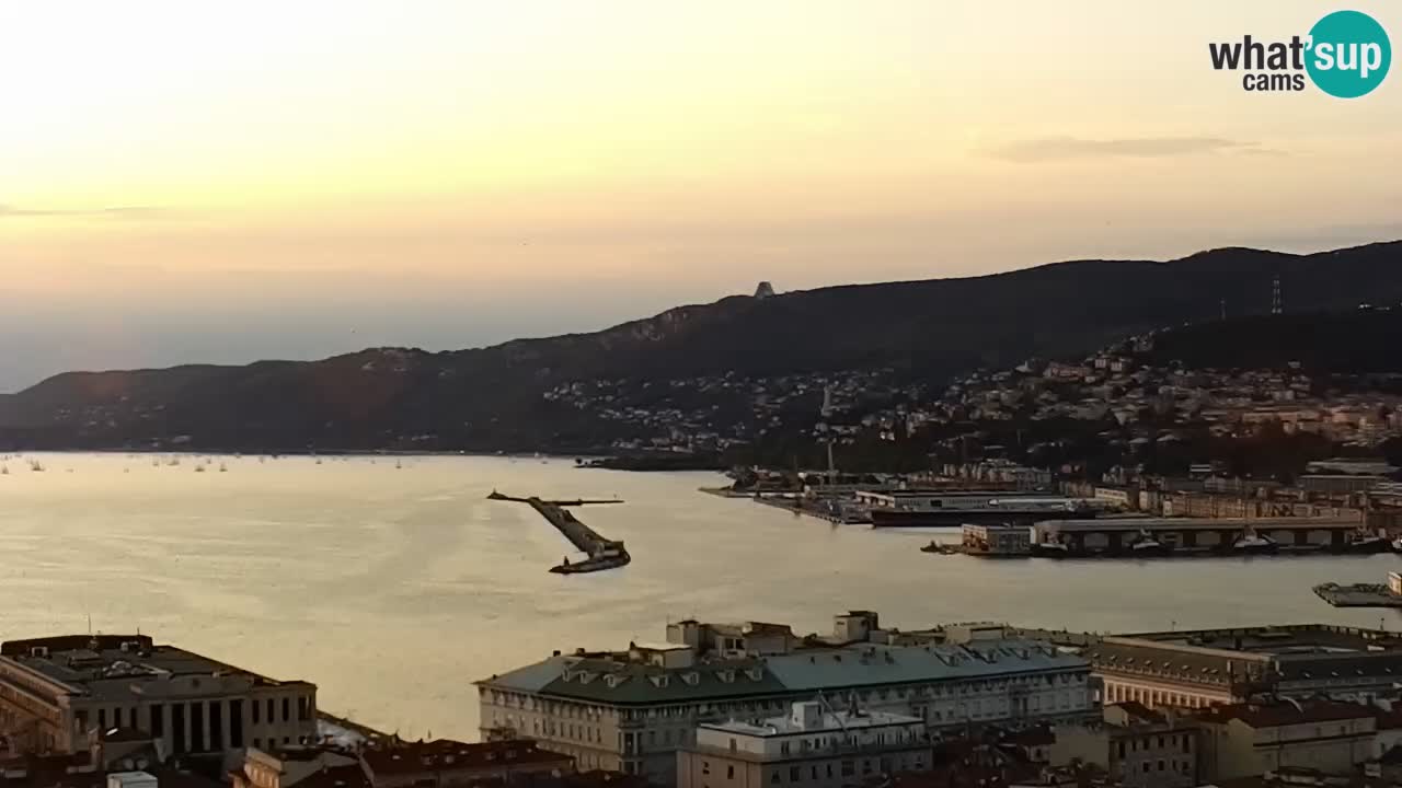 Live webcam Trieste – Panorama of the city, the Gulf, the maritime station and the Miramare castle