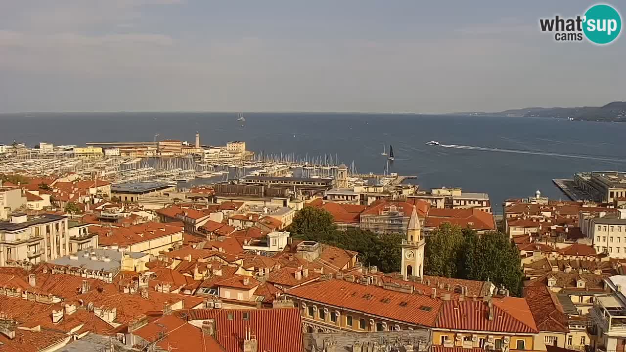 Webcam en vivo Trieste, ciudad, golfo, puerto y castillo de Miramare