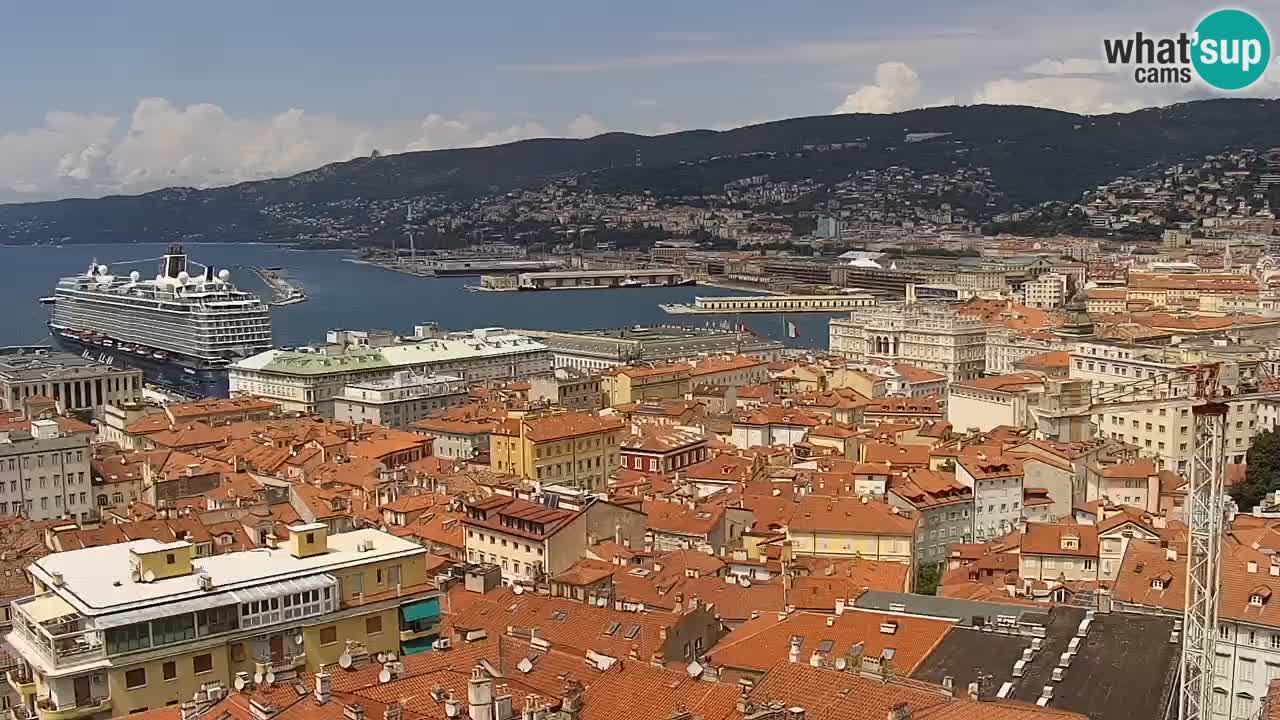 Live webcam Trieste – Panorama of the city, the Gulf, the maritime station and the Miramare castle