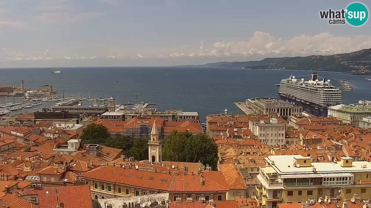 Live webcam Trieste – Panorama della città, del Golfo, stazione marittima e del castello di Miramare