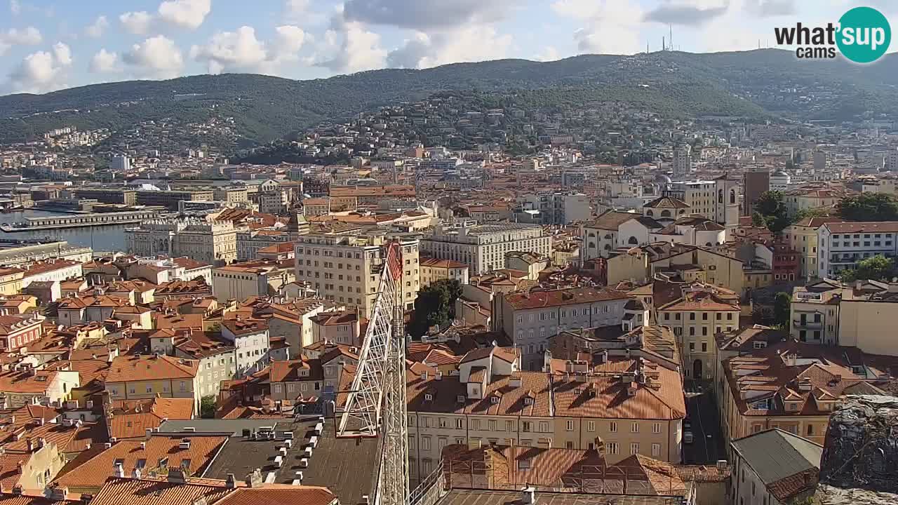 Webcam en direct Trieste, ville, golfe, port et château de Miramare