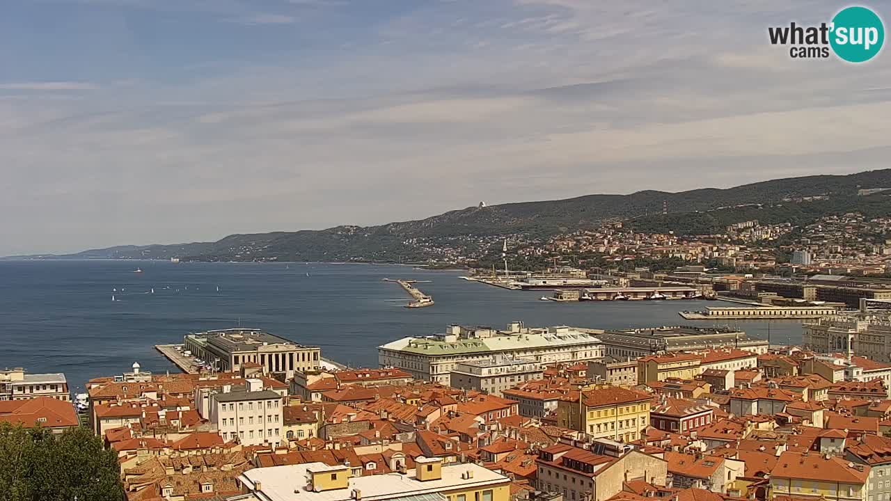 Webcam en vivo Trieste, ciudad, golfo, puerto y castillo de Miramare