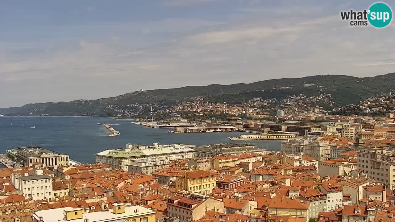 Webcam en vivo Trieste, ciudad, golfo, puerto y castillo de Miramare