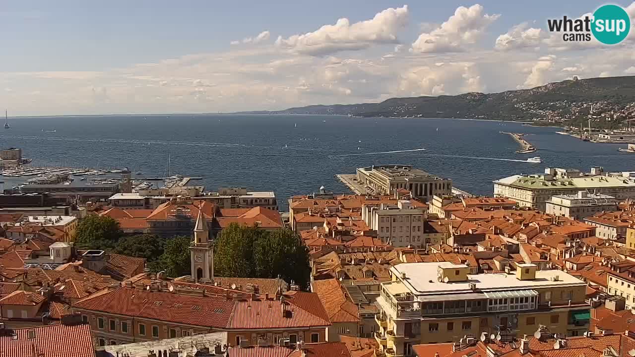 Live webcam Trieste – Panorama of the city, the Gulf, the maritime station and the Miramare castle