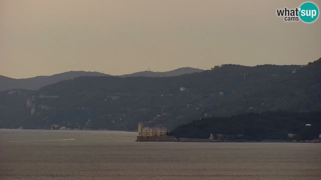 Live webcam Trieste – Panorama of the city, the Gulf, the maritime station and the Miramare castle