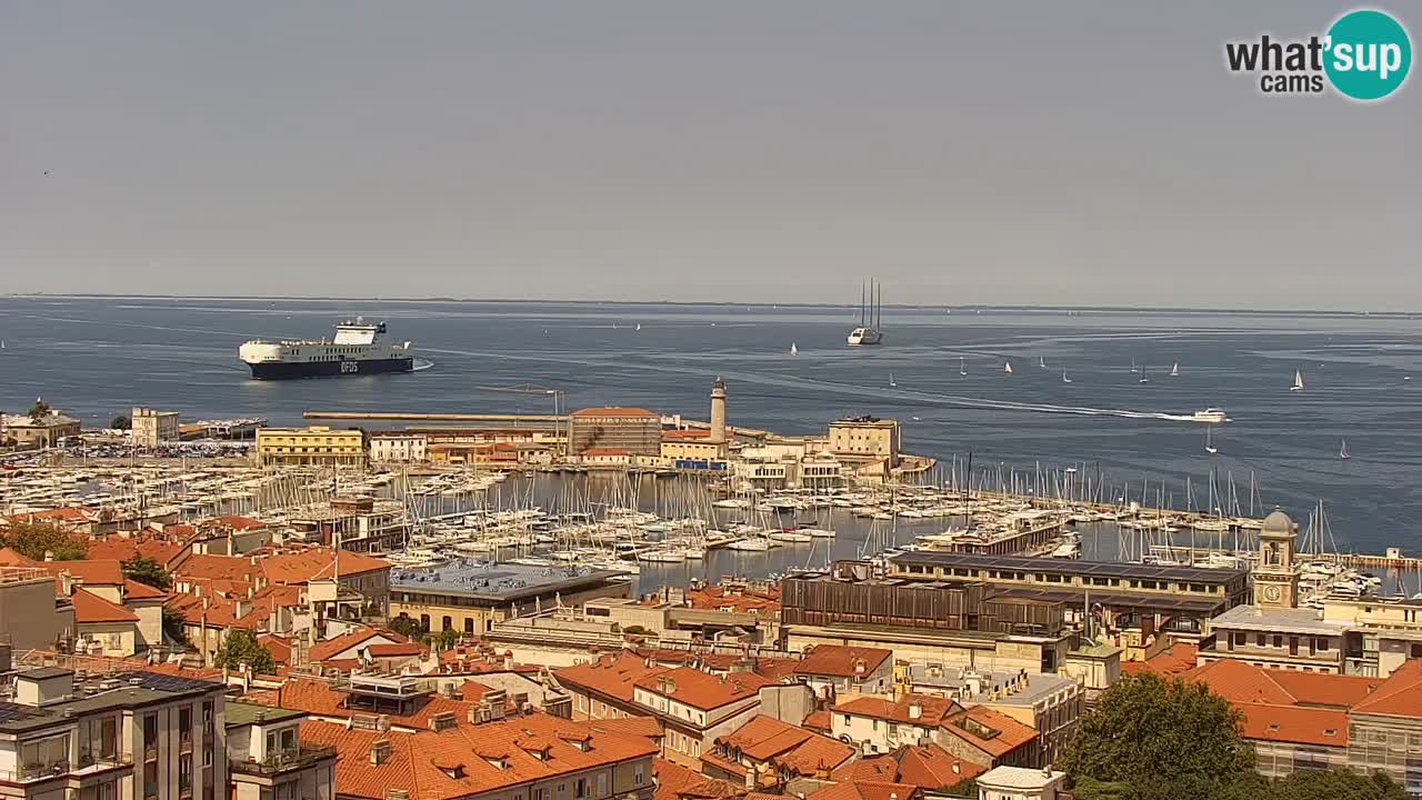 Live webcam Trieste – Panorama della città, del Golfo, stazione marittima e del castello di Miramare