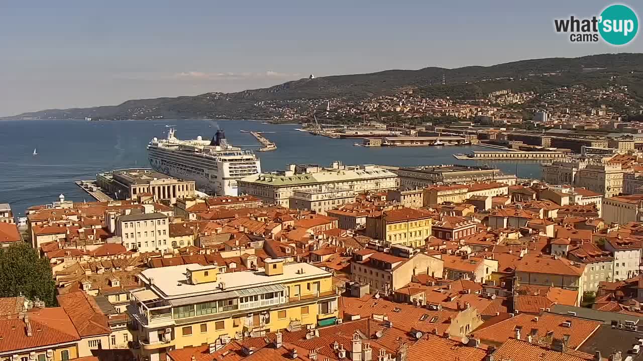 Webcam en vivo Trieste, ciudad, golfo, puerto y castillo de Miramare