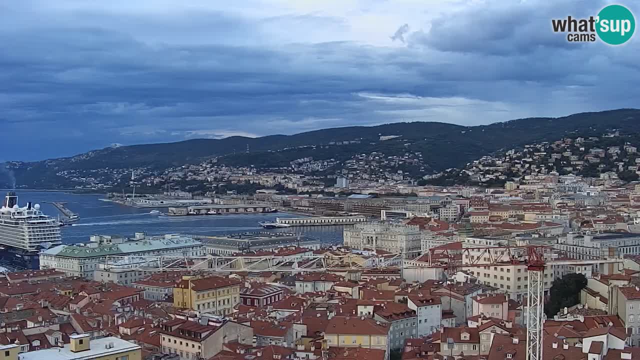 Live webcam Trieste – Panorama of the city, the Gulf, the maritime station and the Miramare castle