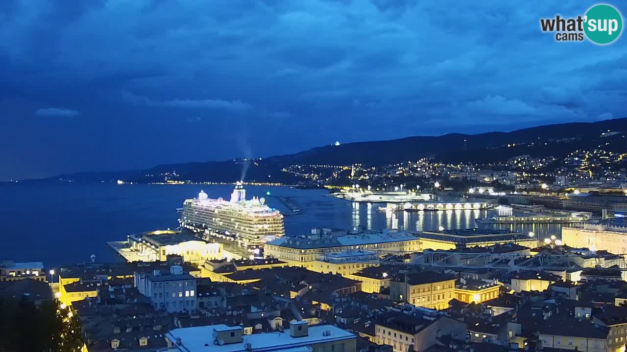 Live webcam Trieste – Panorama of the city, the Gulf, the maritime station and the Miramare castle