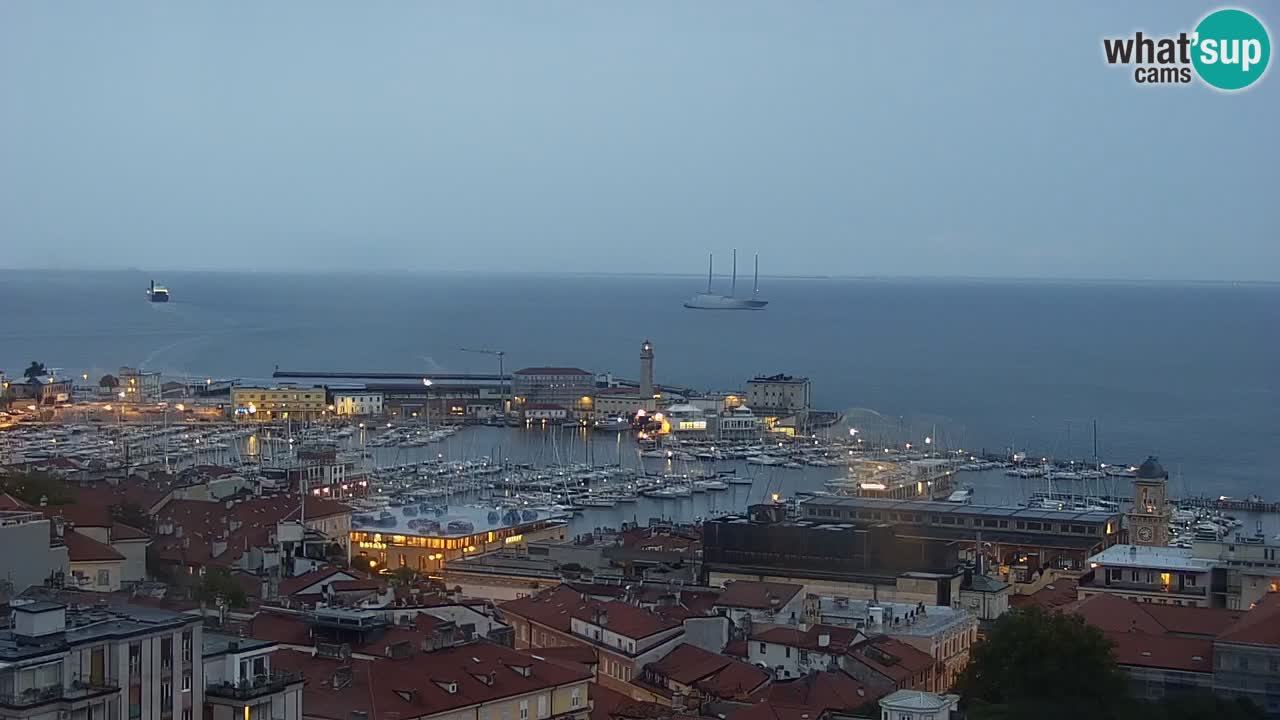 Live webcam Trieste – Panorama of the city, the Gulf, the maritime station and the Miramare castle