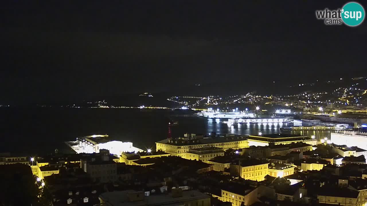 Webcam en direct Trieste, ville, golfe, port et château de Miramare
