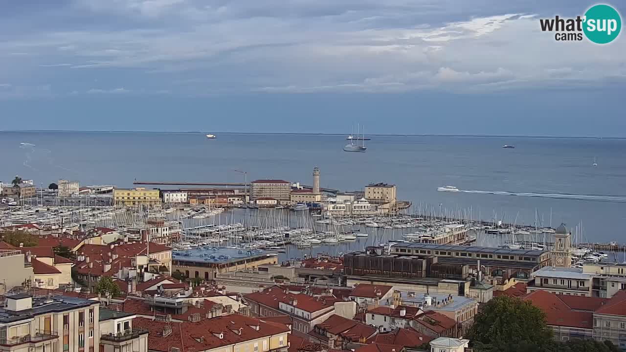 Live webcam Trieste – Panorama of the city, the Gulf, the maritime station and the Miramare castle