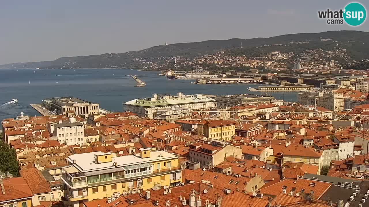 Live webcam Trieste – Panorama of the city, the Gulf, the maritime station and the Miramare castle