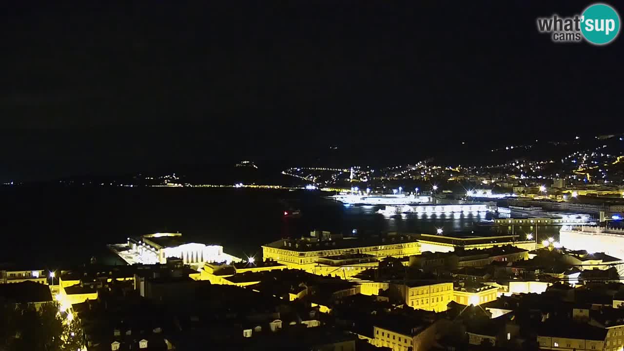 Webcam en vivo Trieste, ciudad, golfo, puerto y castillo de Miramare