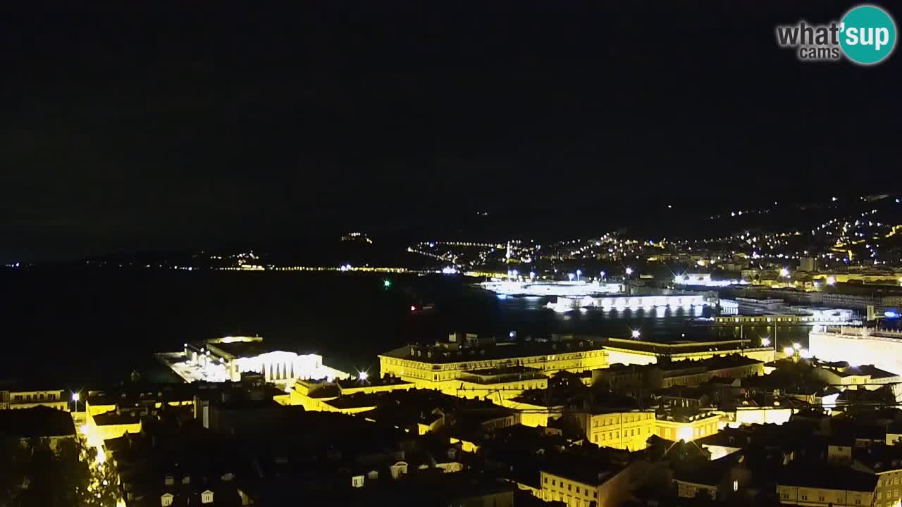 Webcam en vivo Trieste, ciudad, golfo, puerto y castillo de Miramare