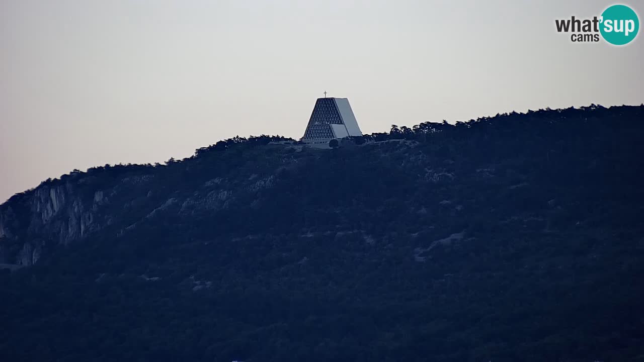 Spletna kamera v živo Trst – Panorama mesta, zaliva, pomorske postaje in gradu Miramar