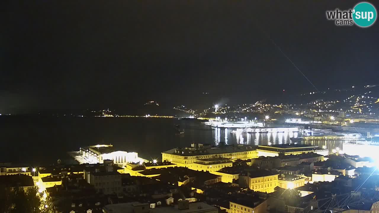 Webcam en direct Trieste, ville, golfe, port et château de Miramare